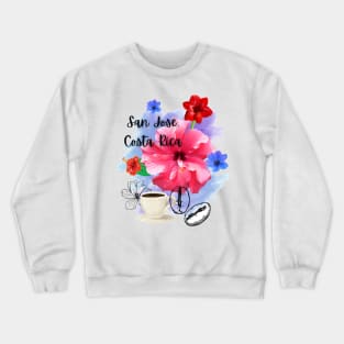 San Jose, Costa Rica Flower Design Crewneck Sweatshirt